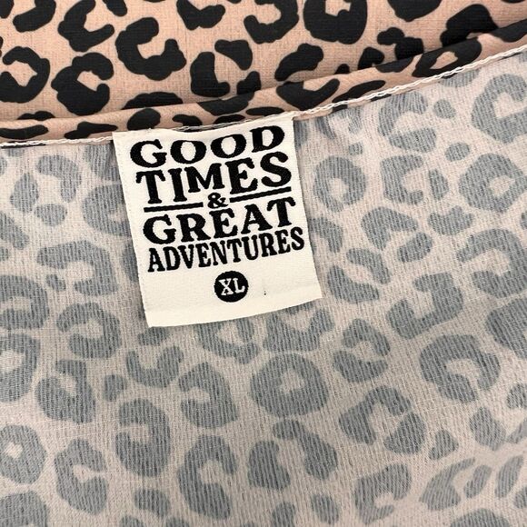 Good Times & Great Adventures Top Womens XL Leopard Cheetah Lightweigh Print #44 - Picture 8 of 9